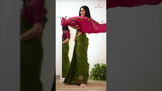 Sutisancha Pink & Mehndi Handloom Cotton Saree