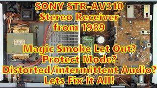 Sony STR-AV310 Stereo Receiver from 1989 with Multiple Issues. Lets Fix Them All!