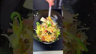 Perfect Bacon Veggie Fried Noodles  #EggFriedNoodles #StreetFood #AsianFood