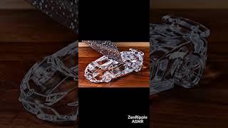 Satisfying Diamond Cut Glass Lamborghini Slice  ASMR Tinkle & Crack