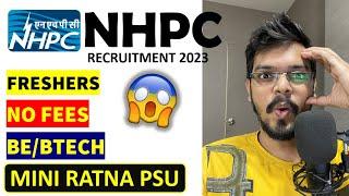 NHPC Recruitment 2023| Freshers| NO FEES| Degree| Latest Apprenticeship 2023