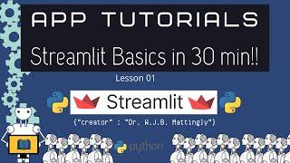 How to use Streamlit in 30 Minutes! (Streamlit Tutorials 01.01)