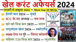 Sports Current Affairs 2024 | January to October 2024 Current Affairs | Current Affairs 2024