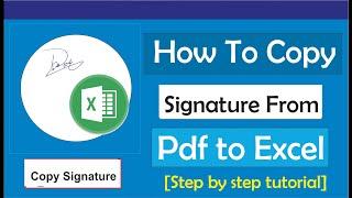 How to Copy Signature from Pdf to Excel