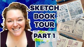 Sketchbook Tour (Tiny Box Spreads - So Easy to Do!) - Sailor, Pilot, Skogsy, BENU Fountain Pens