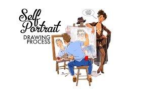 Self Portrait Drawing Process