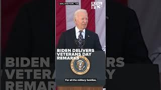 President Biden speaks about the Veterans Day