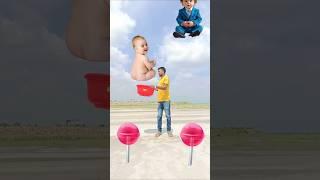 Flying crying babies Catching vs  hen, scooter, red+purple lizard - samosa  funny video 