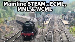 Mainline STEAM LOCOMOTIVES at a MIX of Stations Including ECML, MML & WCML...!