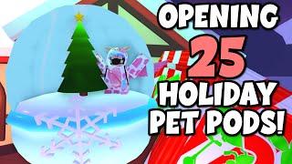 Opening 25 Holiday Pet Pods For GODLY Pets In Roblox Overlook Bay!