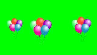 Balloons flying up Copyright free Green screen