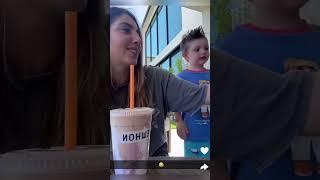 #asalamaleh tried the viral hailey beiber's smoothie Noah is so cute#anazala #anasala