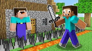 ЗАЩИЩЕННЫЙ ДОМ НУБА ПРОТИВ ПРО В МАЙНКРАФТ ! НУБИК И ПРО ТРОЛЛИНГ ЛОВУШКА В MINECRAFT Дак Плей