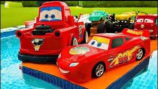 Seeking Disney Pixar Cars: On the Rocky Road - Lightning McQueen, Mater, Dinoco McQueen, Mack