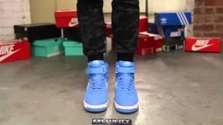 Nike Air Force 1 High Retro - University Blue - On-feet Video at Exclcuity