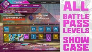 SEASON 6 ALL BATTLEPASS LEVELS SHOWCASE × BATTLEPASS SHOWCASE × Apex Legends