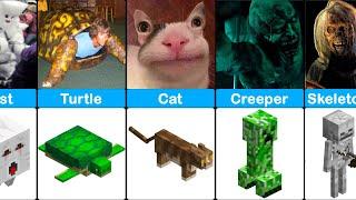 Minecraft Characters as Cursed and Scary Images – 2022 Comparison