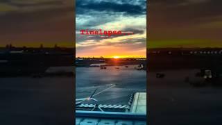 Airport Timelapse| Plane spotting through a sunset #Shorts