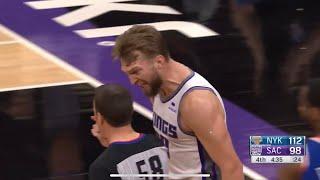 Domantas Sabonis makes contact with the ref and gets ejected!