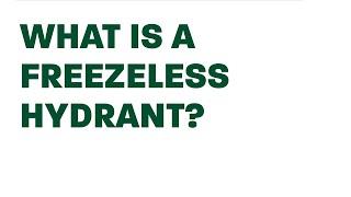 What Is A Freezeless Hydrant