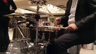 Andreas Pranata using RegalTip Sticks with RimRiser USA on the AhayDrums