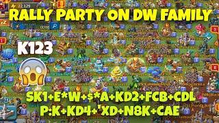 Lords Mobile - Massive rally party at k123. DW family getting annihilated! Bad day for Ax7!