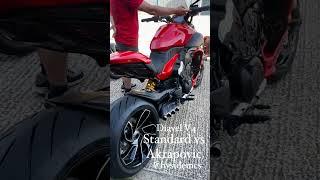 Ducati Diavel v4 standard exhaust vs Akrapovic exhaust @ducati #akrapovicexhaust #trendingshorts