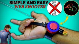 Amazing Spiderman web shooter easy with rubber band || Spiderman web shooter easy without spring