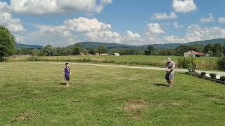 Modified Game of 'Catch'.  catch it, step back.  drop it, step forward.  bad throw,  step forward.