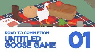 Untitled Goose Game Platinum Trophy Guide 01 / The Garden