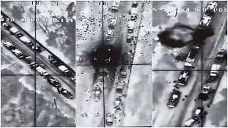 Ukraine War Footage . Ukrainian Drones Destroy Russian Convoys