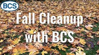 Fall Cleanup with two attachments for BCS Two Wheel Tractors: the Log Splitter & Chipper/Shredder