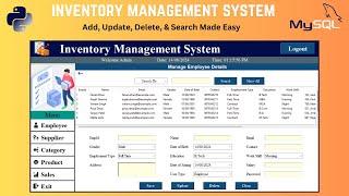 3. Inventory Management System with Python Tkinter & MySQL: Database Integration & CRUD Operations