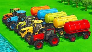 VALTRA vs NEW HOLLAND vs LANDINI vs DEUTZ vs JOHN DEERE TRACTORS BATTLE - Farming Simulator 25