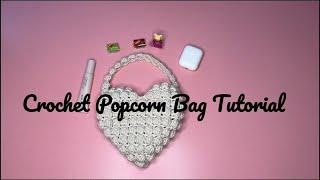 Easy Crochet Popcorn Bag Tutorial  | Crochet By Alena