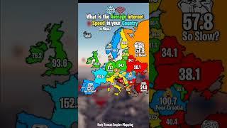 What is the Average Internet Speed in your Country? #europe #mapping #geography #countries #shorts