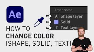 How to change color in After Effects (Text, Shape, Solid)