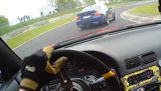 Nürburgring Nordschleife Nissan 200SX S13 chasing BMW E60 M5 V10 01.05.2014