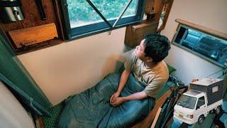 [Summer car camp] Summer night with twinkling stars. Eat TAIWAN Mazesoba ｜ DIY Light Truck Camper