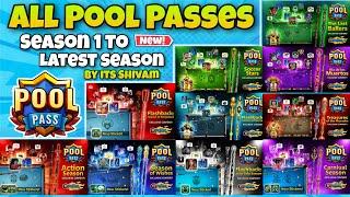 ALL POOL PASSES - FIRST SEASON TO LATEST SEASON OF POOL PASS IN 8 BALL POOL || ITS SHIVAM !!! 