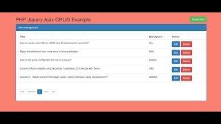 CRUD in php using AJAX