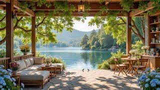 Peaceful Summer Retreat by the Lake  Soft Piano, Clear Skies & Gentle Water Ripples