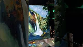 Nature oil painting on canvas #nature #naturelovers #naturepainting #OilPaintings #abhisheknaryan