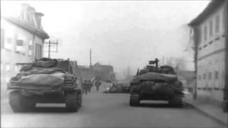 US Army Infantry & Armor Attack Drusenheim Bridge Post Operation Nordwind w/ Sound WW2 Combat Video