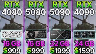 RTX 5080 vs RTX 5090 vs RTX 4080 vs RTX 4090 - Test in 10 Games | 4K