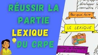 Le LEXIQUE pour le CRPE !