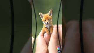 Tiny Baby Fox on a Thumb | Adorable AI-Generated Animal Magic