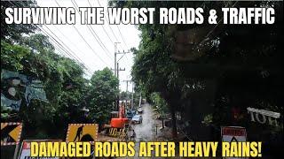 Marikina Drive: Traffic & Damaged Roads After Heavy Rains | Elena For Reels