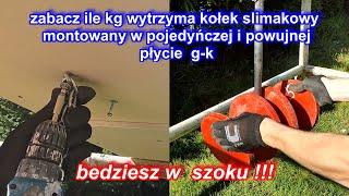 jakie obciążenie wytrzyma kółek slimakowy montowany w suficie z płyt g-k