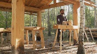 wilderness make pole lathe to my hewn workshop